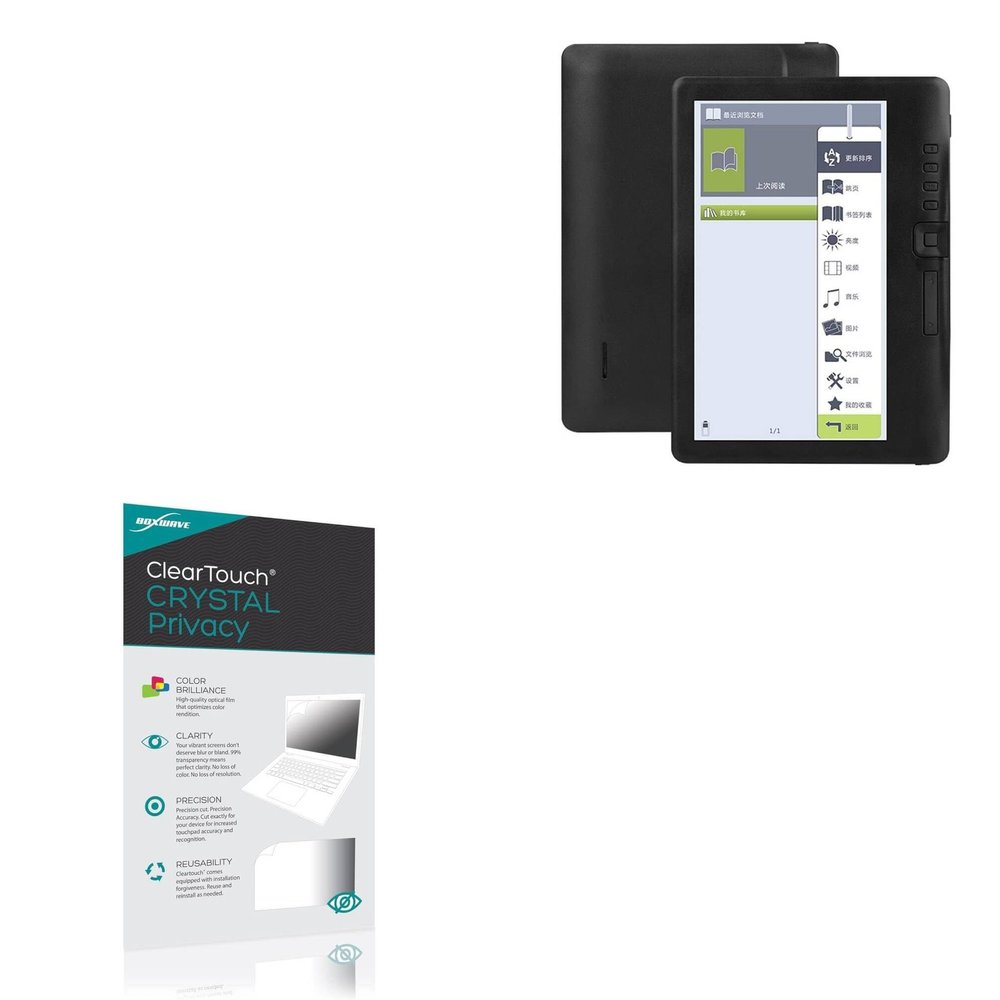 BoxWave Screen Protector Compatible with Dcenta C12828 eReader (7 in) - ClearTouch Crystal Privacy (2-Pack), Privacy Screen Protector Flexible Film Clear