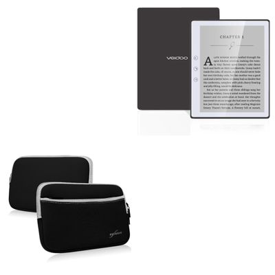 BoxWave Case Compatible with Veidoo eReader (5 in) - SoftSuit with Pocket, Soft Pouch Neoprene Cover Sleeve Zipper Pocket - Jet Black