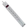 CableWholesale 6 Foot Surge Protector w/2 USB Ports(2.4 Amp), Flat Rotating Plug, 6 Outlet, White Horizontal Outlets, Plastic, Power Cord 6 Foot view 1