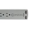 CableWholesale 6 Foot Surge Protector w/2 USB Ports(2.4 Amp), Flat Rotating Plug, 6 Outlet, White Horizontal Outlets, Plastic, Power Cord 6 Foot view 2