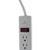 CableWholesale 6 Foot Surge Protector w/2 USB Ports(2.4 Amp), Flat Rotating Plug, 6 Outlet, White Horizontal Outlets, Plastic, Power Cord 6 Foot view 3