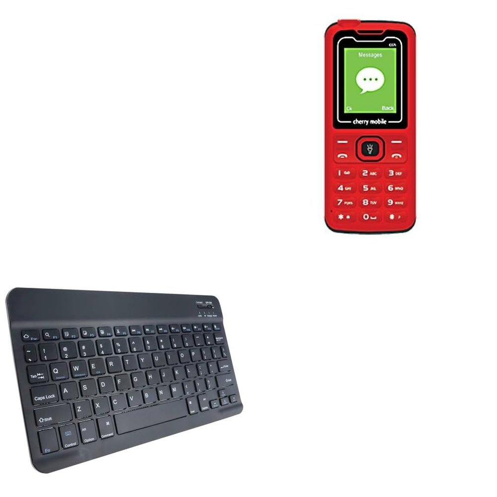 BoxWave Keyboard Compatible with Cherry Mobile C17i - SlimKeys Bluetooth Keyboard, Portable Thin with Chiclet-Style Keys - Jet Black