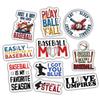10pcs Baseball Sticker Sheet, Funny Sports Vinyl Decals, Gifts for Baseball Players, Fans, Coaches, Waterproof, UV-Resistant, for Laptop, Water Bottle, Helmet, Journal, Scrapbook view 1