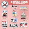 10pcs Baseball Sticker Sheet, Funny Sports Vinyl Decals, Gifts for Baseball Players, Fans, Coaches, Waterproof, UV-Resistant, for Laptop, Water Bottle, Helmet, Journal, Scrapbook view 2