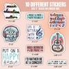10pcs Music Lover Sticker Sheet, Aesthetic Fun Vinyl Decals Gifts for Musicians, Bands, Songwriters, Waterproof, UV-Resistant, for Music Fans, for Laptop, Water Bottle, Guitar Case, Notebook, Mirror view 2
