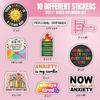 10pcs Anxiety Sticker Sheet, Uplifting and Cute Vinyl Decals for Mental Health Support, Self-Care, Emotional Wellness, Waterproof, UV-Resistant, for Laptop, Water Bottle, Journal, Mirror, Notebook view 2