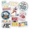 10pcs Running Sticker Sheet, Motivational Funny Vinyl Decals Sport Lover for Runners, Athletes, Waterproof, UV-Resistant, for Laptop, Water Bottle, Journal, Tumbler, Gym Locker, Notebook, Scrapbook view 1