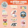 10pcs Running Sticker Sheet, Motivational Funny Vinyl Decals Sport Lover for Runners, Athletes, Waterproof, UV-Resistant, for Laptop, Water Bottle, Journal, Tumbler, Gym Locker, Notebook, Scrapbook view 2