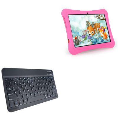 BoxWave Keyboard Compatible with Veidoo Kids Tablet (10 in) - SlimKeys Bluetooth Keyboard, Portable Thin with Chiclet-Style Keys - Jet Black