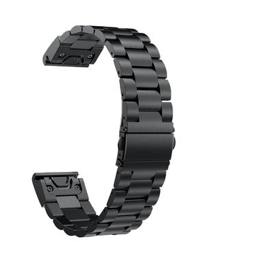 BEFIA 20 22 26mm Stainless Steel Strap For Garmin Fenix 7 7S 7X 6 6X Pro 5 5X Plus 3HR Epix Watch Band QuickFit Metal Bracelet Correa (Color : Black, Size : 20mm Width)