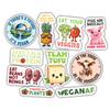 10pcs Vegan Sticker Sheet, Vegetarian Vegetable Vinyl Decals with Plant-Based and Animal Rights Messages, Waterproof, UV-Resistant, for Laptop, Water Bottle, Journal, Binder, Notebook, Phone Case view 1