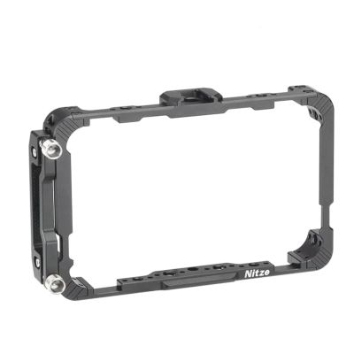 DirectNine Basics Nitze Monitor Cage with HDMI Cable Clamp, Built-in NATO Rail, and Cold Shoe, Compatible with Atomos Ninja/Ninja Ultra/Ninja V/Ninja V Plus/Shinobi/ZATO Connect Monitor, JT-A02A