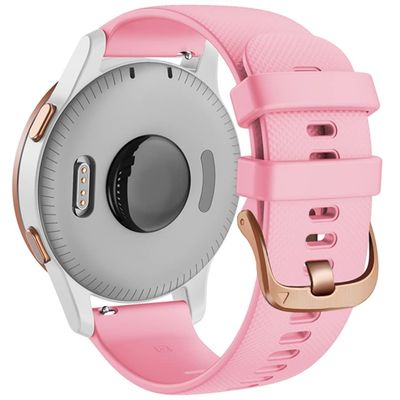 AEHON 20 22 18mm Silicone Watchband Straps for Garmin Vivoactive 3 3S Venu SQ Forerunner 245 645 Vivoactive 4 4S Smart Bracelet Strap (Color : Pink, Size : 20mm For Venu)