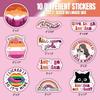 10pcs Lesbian Pride Sticker Sheet, LGBTQ+ Vinyl Decals Lesbian Flag Colors, Inclusive Gifts LGBT Queer Communities, Waterproof, UV-Resistant, for Laptop, Water Bottle, Scrapbook, Mirror view 2