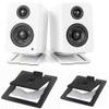 Coyktonty Desktop Speaker Stand 1 Pair,Tilted Desktop Speaker Stands for Small SpeakersDesk Audio Stand for Bookshelf, Laptop Speaker (Black Solid) view 1