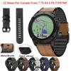 AEHON 22 26mm Genuine Leather Watchband Strap For Garmin Fenix 7X 7 6 6X Pro 5 5X 3HR 935 Smartwatch Bracelet Quick Release Wristband (Color : Coffee, Size : 26mm Fenix 3 3HR) view 2