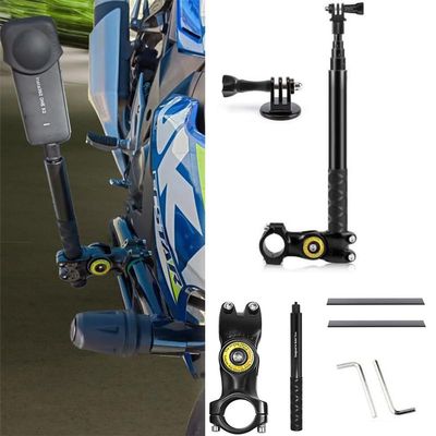 Coyktonty Motorcycle Bicycle Handlebar Adapter Fixed Bracket for Insta360 X3/ONE X2/Gopro Hero 13 12 11 10 9 8 7 6/ONE RS/ONE R/Action 3/Action 2/OSMO Pocket 3 2 1 Accessory Set
