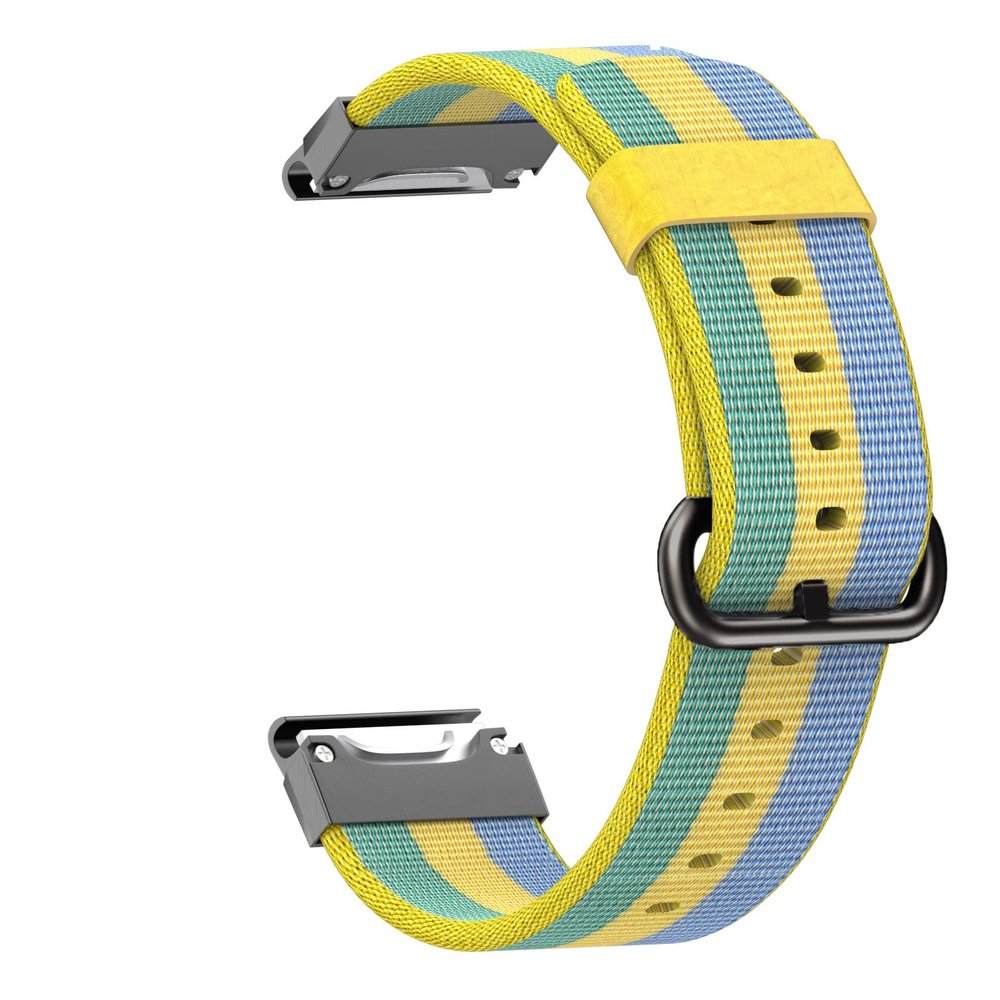 ANZOAT 22MM Quick Release Nylon Watchband Strap For Garmin Fenix 6X 6 Pro Fenix 5 5X Plus 935 Approach S60 Quatix5 Easyfit Wrist Band (Color : Yellow, Size : 22mm Fenix 5Plus)