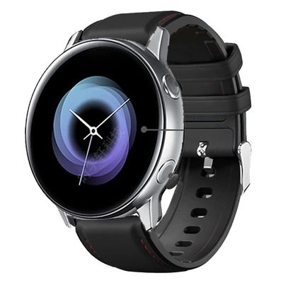 ANZOAT Band for Garmin Vivoactive 3 Music Vivomove HR Silione Leather Bracelet Watch Band Strap For Garmin Forerunner 245 245M Correa (Color : Black resi, Size : 20mm)