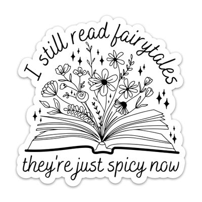 FAVIGNITE 3PCs I Still Read Fairytales They're Just Spicier Now Multicolor Book Sticker, Vinyl Waterproof Stickers For Laptop Water Bottle Notebook Decals Readers