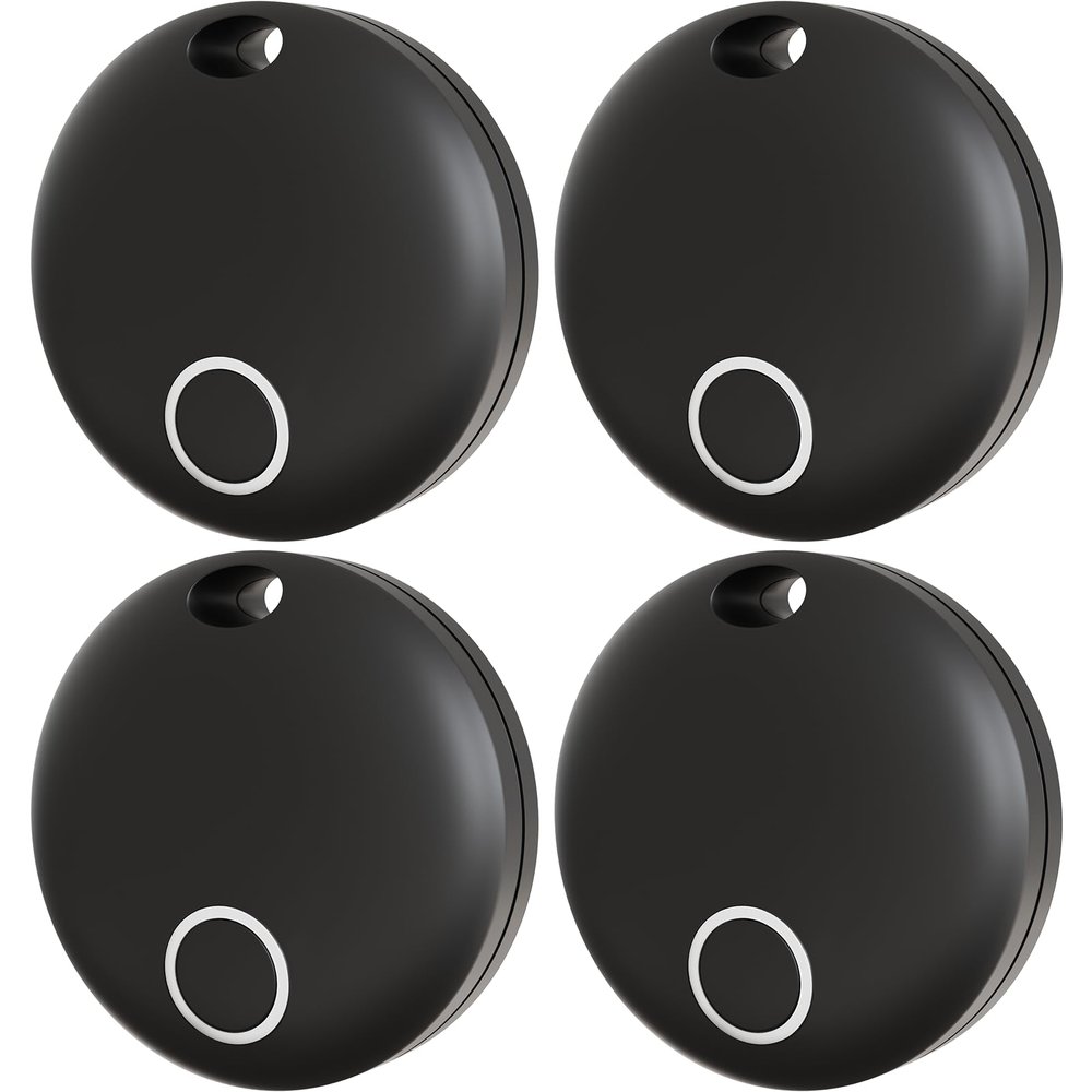 Key Finder, Bluetooth Tracker Working with Apple Find My (iOS Only) | IP67 Waterproof Tracker for Outdoor, Luggage Tracker for Phone | Find My Keys Device, Battery Replaceable, 4 Pack