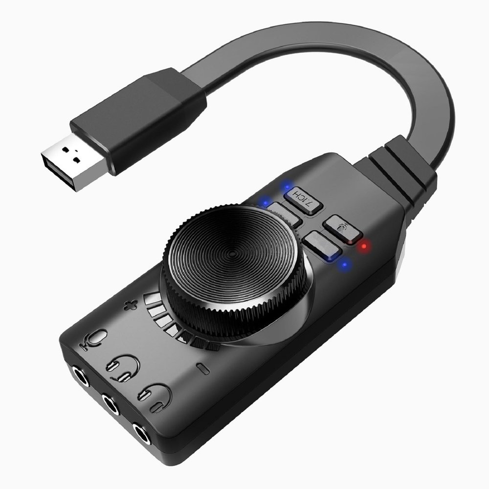 CHICHIYANG Plug and Play USB DSP Sound Card Gaming 7.1 Channel Headset Adapter Gaming Spare Parts