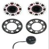 Audiosavings Bundle: (2) Kicker 48KMXL84 8" 500 Watt Marine Boat Horn Loaded Speakers w/LED Bundle with (1) Rockville RPB2-BLACK Handheld Wireless Portable Bluetooth Speaker Great Sound (3 Items) view 1