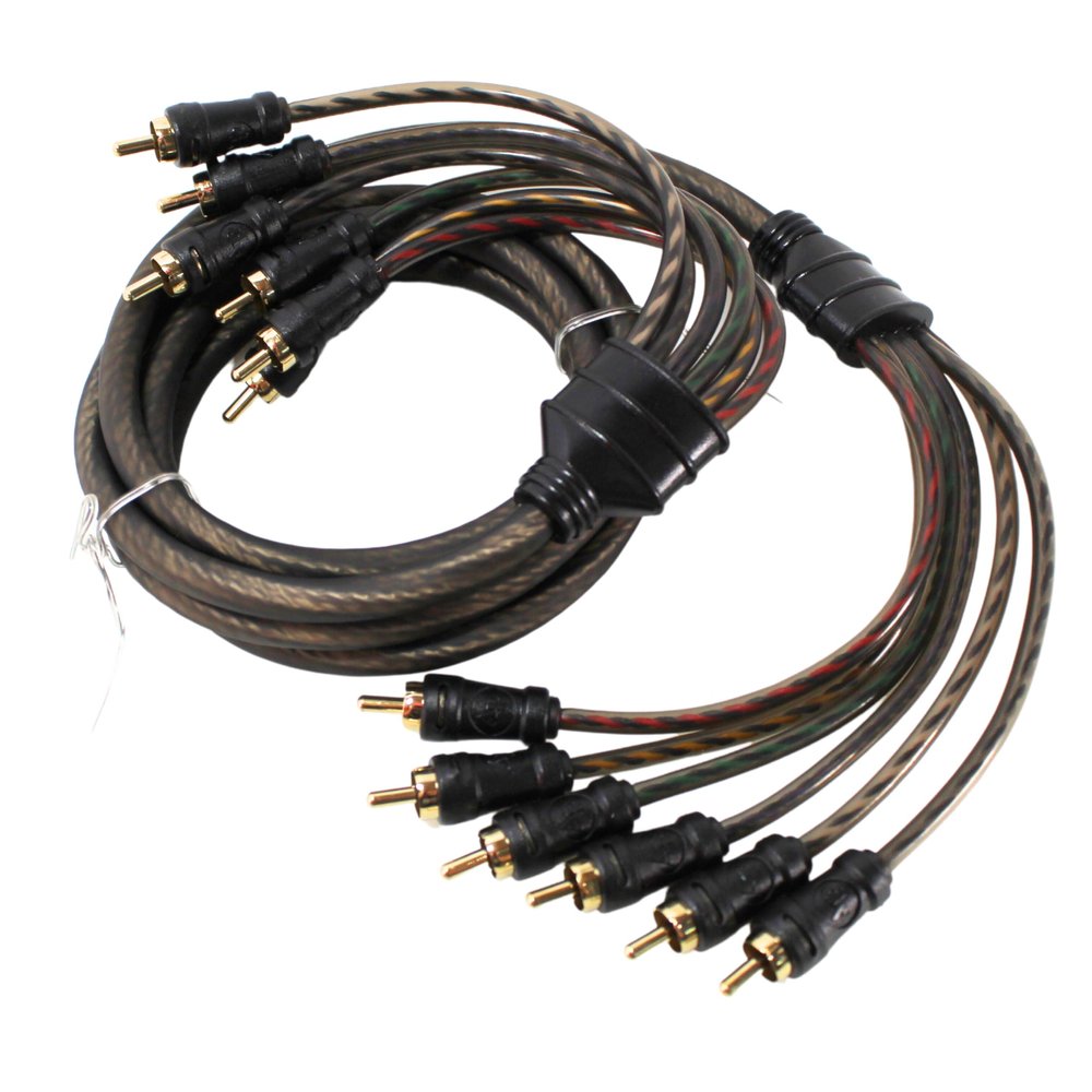 6ft Audiopipe 6-Channel Car Audio Dual Twisted OFC RCA Cable