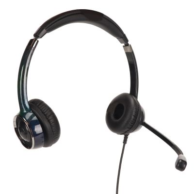 Yanmis Professional Wired Headphones, Telephone Headphones for Calls and Music, Ergonomic Noise Cancelling Headphones and Microphone for Computer, PC, Computer