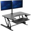VIVO 36 inch Standing Desk Converter with Dual Monitor Mount Arms for up to 30 inch Screens, Height Adjustable Desk Riser, Black, DESK-KIT-0V02 view 1
