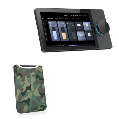 BoxWave Case Compatible with Tuya Smart Central Control with Knob (8 in) - Camouflage SlipSuit, Slim Design Camo Neoprene Slip On Pouch