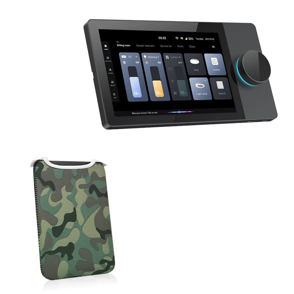 BoxWave Case Compatible with Tuya Smart Central Control with Knob (8 in) - Camouflage SlipSuit, Slim Design Camo Neoprene Slip On Pouch