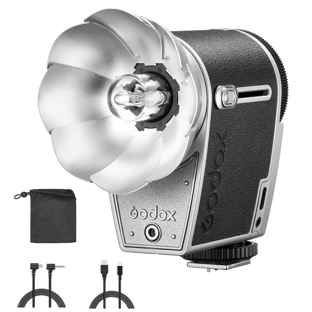 Godox Lux Cadet Retro Camera Flash GN10 with 7 Levels Flash Power 6200K with S1/S2 Optical Control Built-in Battery