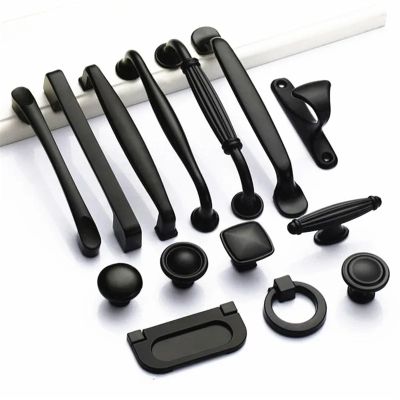 AIDUIXAP American Black Cabinet Handles for Furniture Cabinet Knobs and Pulls Handles Kitchen Handles Drawer Knobs Cabinet Pulls Cupboard 1Pcs (Color : 9014-128)
