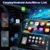 [2G+32G] 10" Android 13 Car Stereo for Cadillac CTS 2003 2004 2005 2006 2007 Cadillac SRX 2004-2008 with wireless Carplay/Android Auto Radio Double Din GPS Navigation BT FM Radio AHD Backup Camera Mic view 3