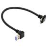 NFHK Down Angled 90 Degree USB 3.0 A Male to Micro-B 3.0 Plug Up Angled Locking Screw Panel Cable 25cm view 1