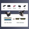 NFHK Down Angled 90 Degree USB 3.0 A Male to Micro-B 3.0 Plug Up Angled Locking Screw Panel Cable 25cm view 4