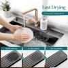 eormoe Faucet Mat for Kitchen Sink - Wider Diatomite Fast Drying Stone Sink Tray, Super Absorbent, Prevents Moisture Buildup - Faucet Splash Guard for Bathroom Counter (Dark Grey, 15x5.3inch) view 3