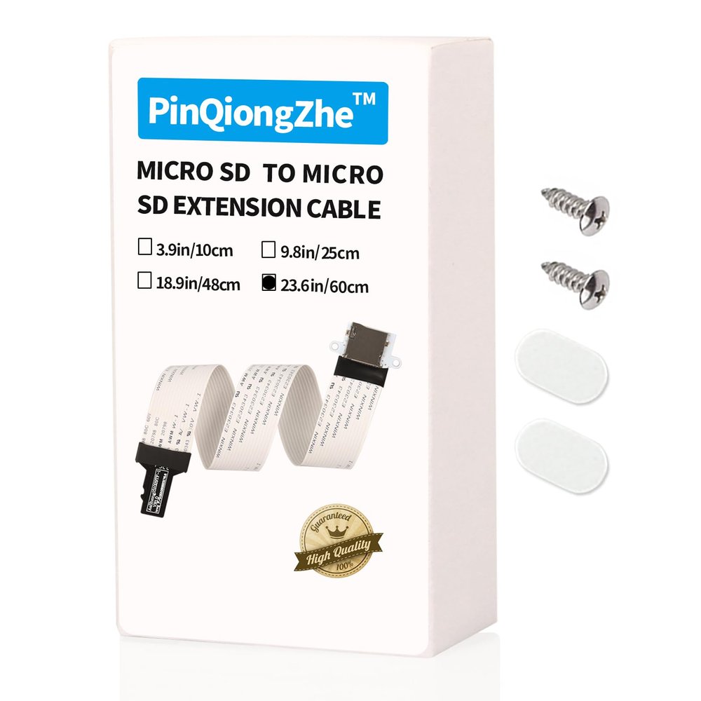 PinQiongZhe Micro SD to Micro SD Card Extension Cable External Expansion Cable Support for 3D Printers(23.6in/60cm)