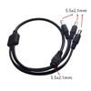 QLXHBOT 2 Pack Black DC Extension Cord 1 Female to 3 Male 5.5mm X 2.1mm CCTV DC Power Supply Splitter Cable for Security Camera, LED Strip, CCTV IP Surveillance view 2
