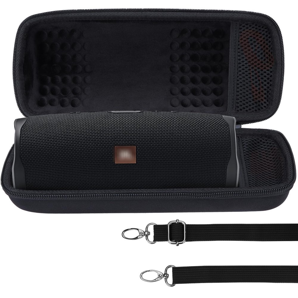 Lebakort Hard Case Compatible with JBL Charge 5 Charge 4 Waterproof Speaker (Black Case)