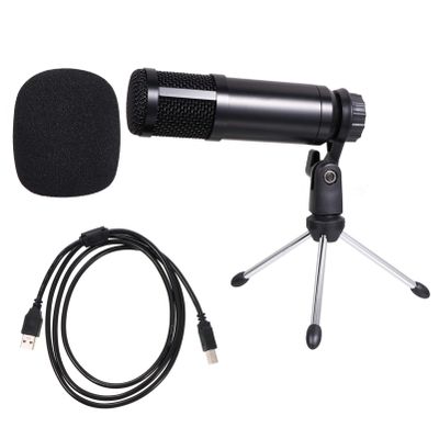 Hemoton Condenser Microphone Tripod Stand USB Microphone for Desktop Laptop Wide Frequency Response Noise-reducing for Recording Singing Speech