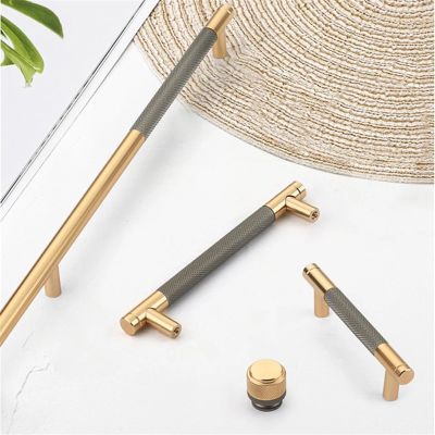 Nordic Furniture Cabinet Wardrobe Handle Grey Gold Solid T Bar Luxury Kitchen Cupboard Drawer Door Pull Room Home Round Knob 1Pcs (Color : 6850-Single Hole)