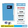 PDOLIGBDN 5500W Solar Hybrid Inverter Built-in 4000W Solar Charge Controller Wide PV Input 120V-500Vdc 100A with 80A Charger (Color : 5500w Blue, Size : 48VDC) view 2