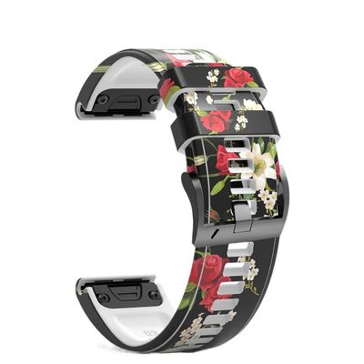 Clouism 22 26mm Silicone Watch Band Strap For Garmin Fenix 7 7X 6 6X 5X 5 Plus 3HR Forerunner 935 945 Epix Quick Releas Smart Watchband (Color : B, Size : 26mm For Fenix 5X 5XPlus)