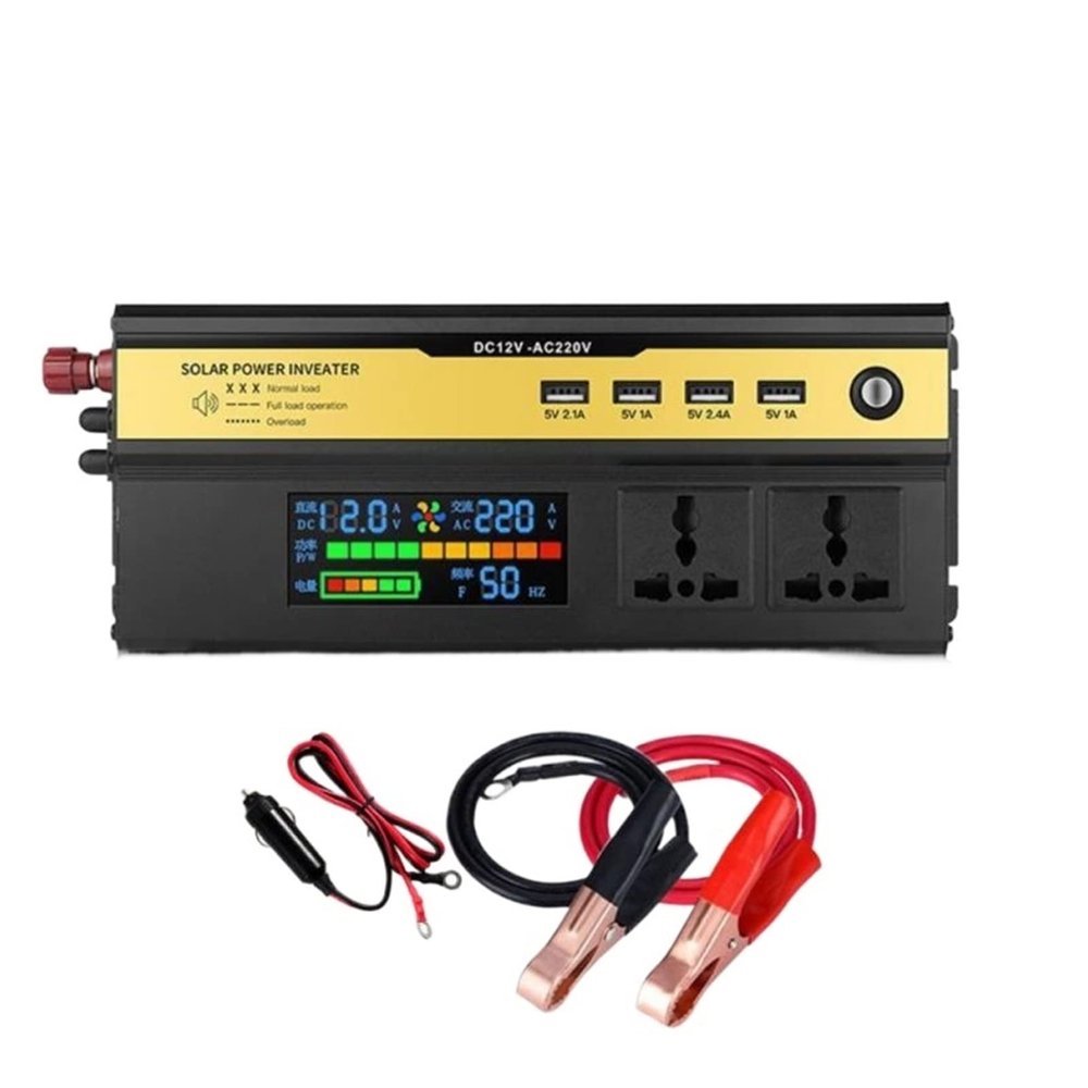 PDOLIGBDN Pure Sine Wave Power Inverter 3000W/5000W/8000W/10000W DC 12V to AC 220V LED Display Solar Converter Car Power Inverter (Color : 10000W)