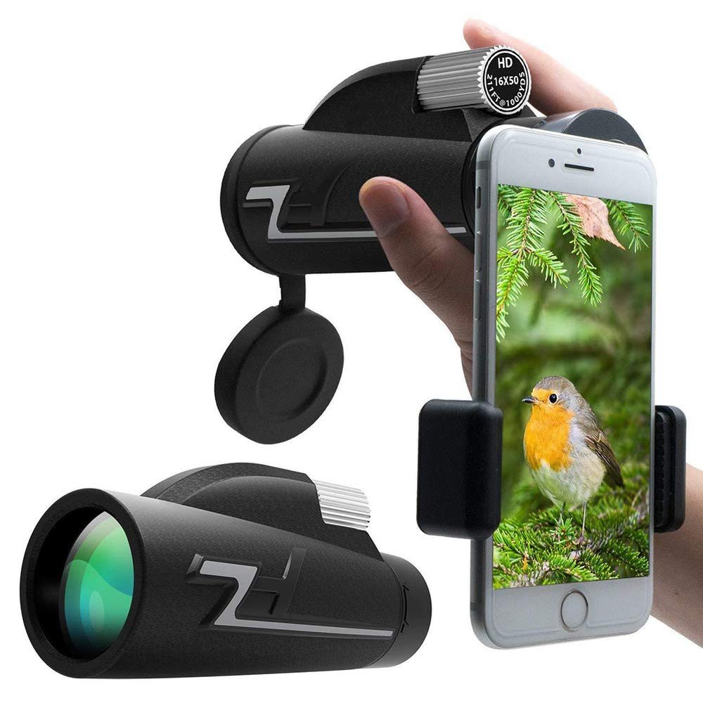 DJXIK Mini Handheld Monocular Telescope, 16X50 Full Optical High-Definition Low-Light Night Vision Waterproof Outdoor Sight, Suitable for Hunting, Camping
