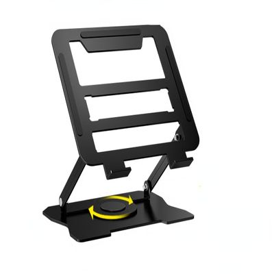 JIEMAOJM Laptop Stand for Desk with Stable Heavy Base Adjustable Height Multi-Angle Ergonomic Metal Riser Holder Foldable Mount Elevator Compatible with Under 17 Inches Can Be Rotated 360 (Black)