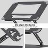 JIEMAOJM Laptop Stand for Desk with Stable Heavy Base Adjustable Height Multi-Angle Ergonomic Metal Riser Holder Foldable Mount Elevator Compatible with Under 17 Inches Can Be Rotated 360 (Black) view 3