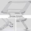 JIEMAOJM Laptop Stand for Desk with Stable Heavy Base Adjustable Height Multi-Angle Ergonomic Metal Riser Holder Foldable Mount Elevator Compatible with Under 17 Inches Can Be Rotated 360 (Grey) view 2